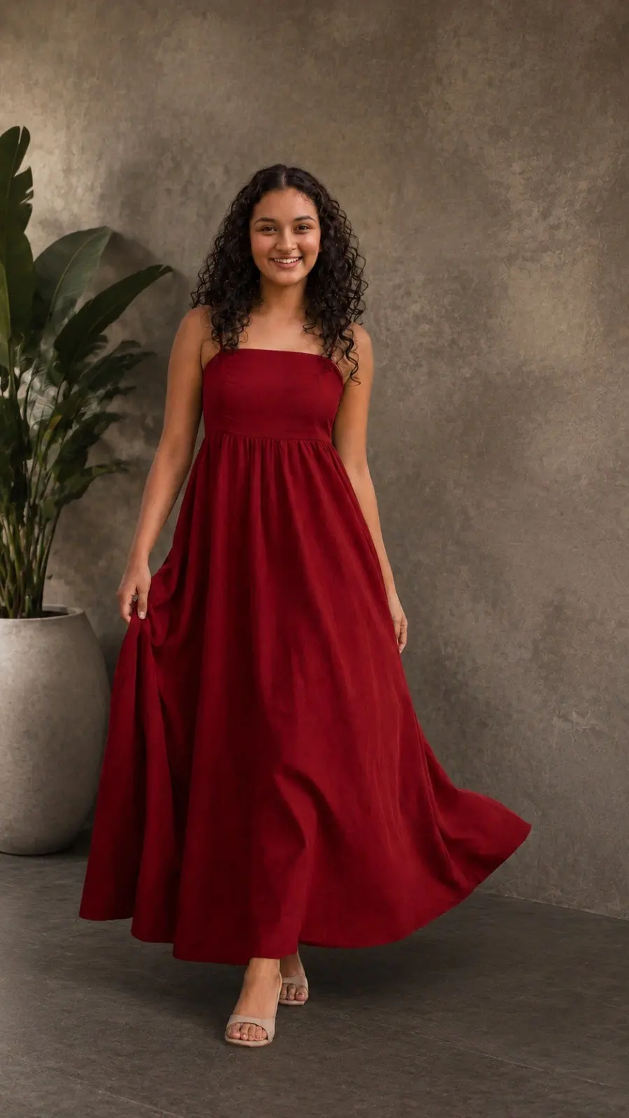 The Crimson Lotus Maxi Dress — view 2