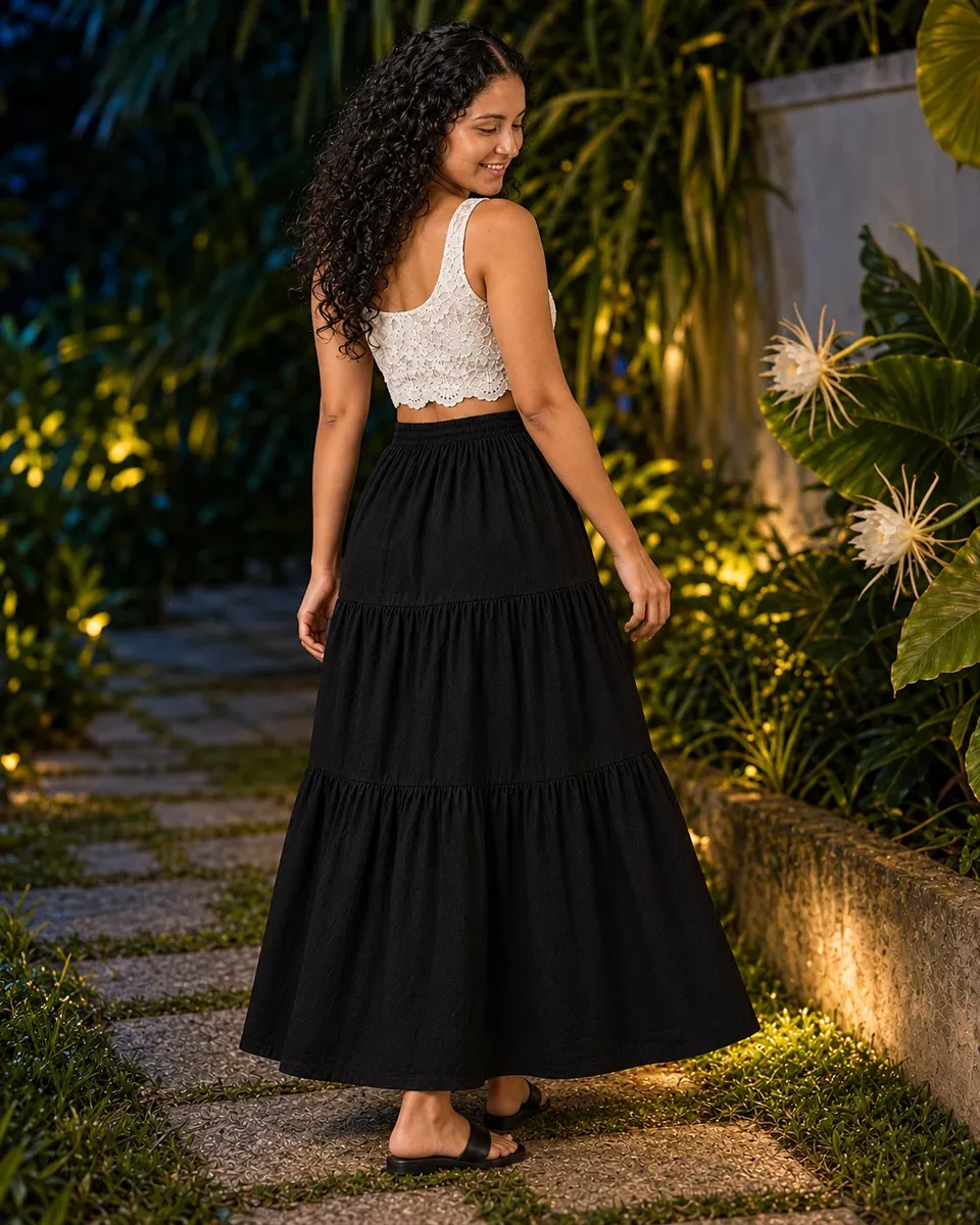 The Midnight Bloom Kadupul Set — Skirt