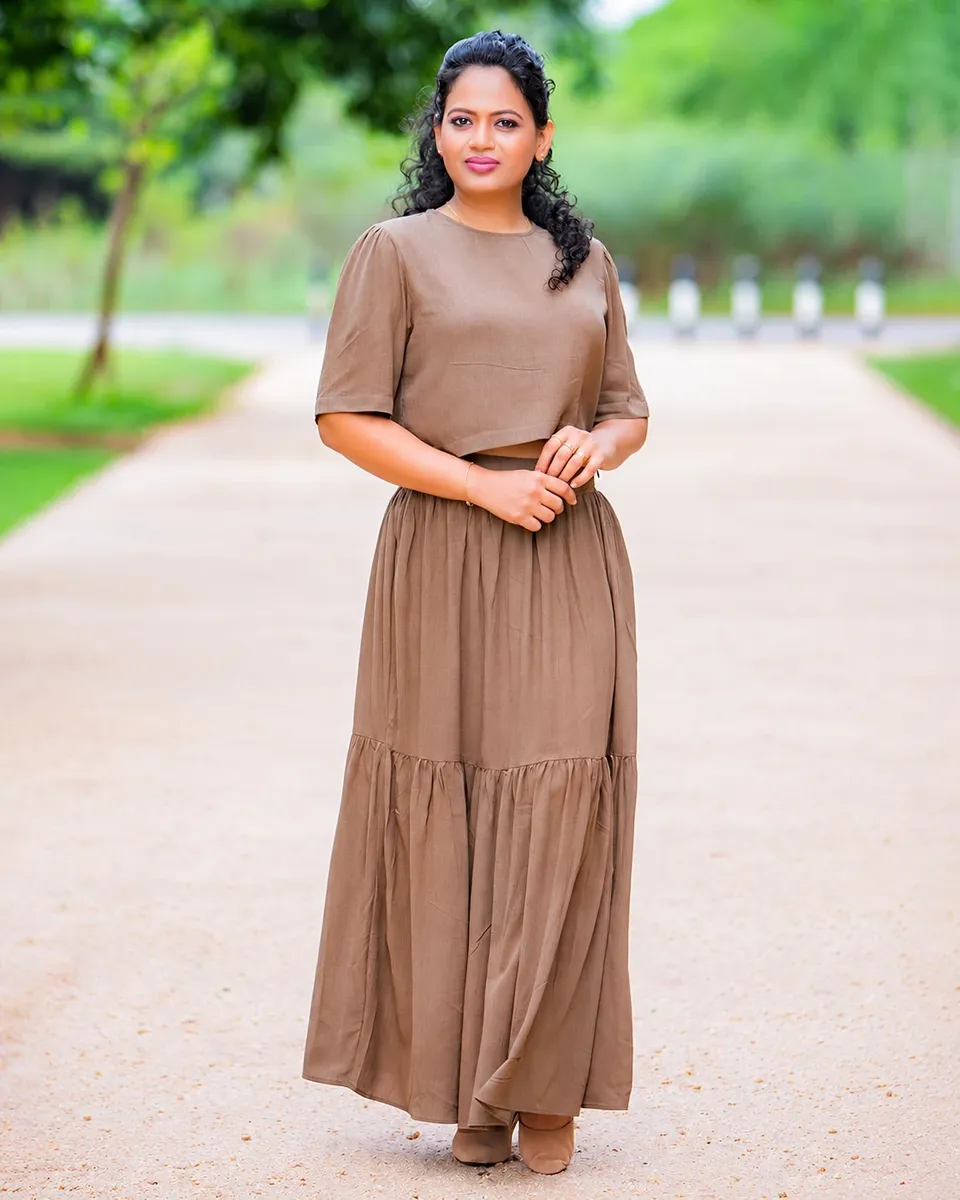 Terra Essence Washed Linen Set — Skirt