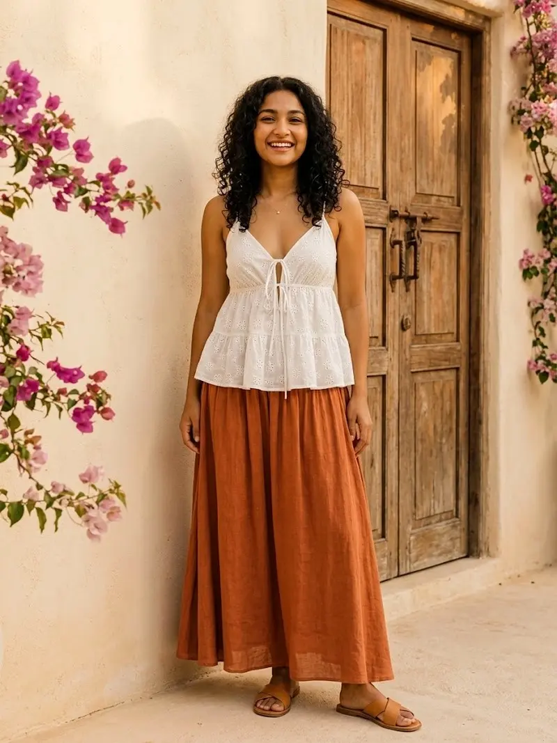 Celestial Bloom Pleated Maxi