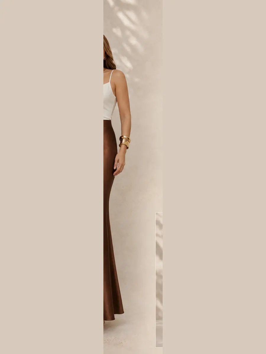 Cinnamon Flow Bias Maxi Skirt — view 3