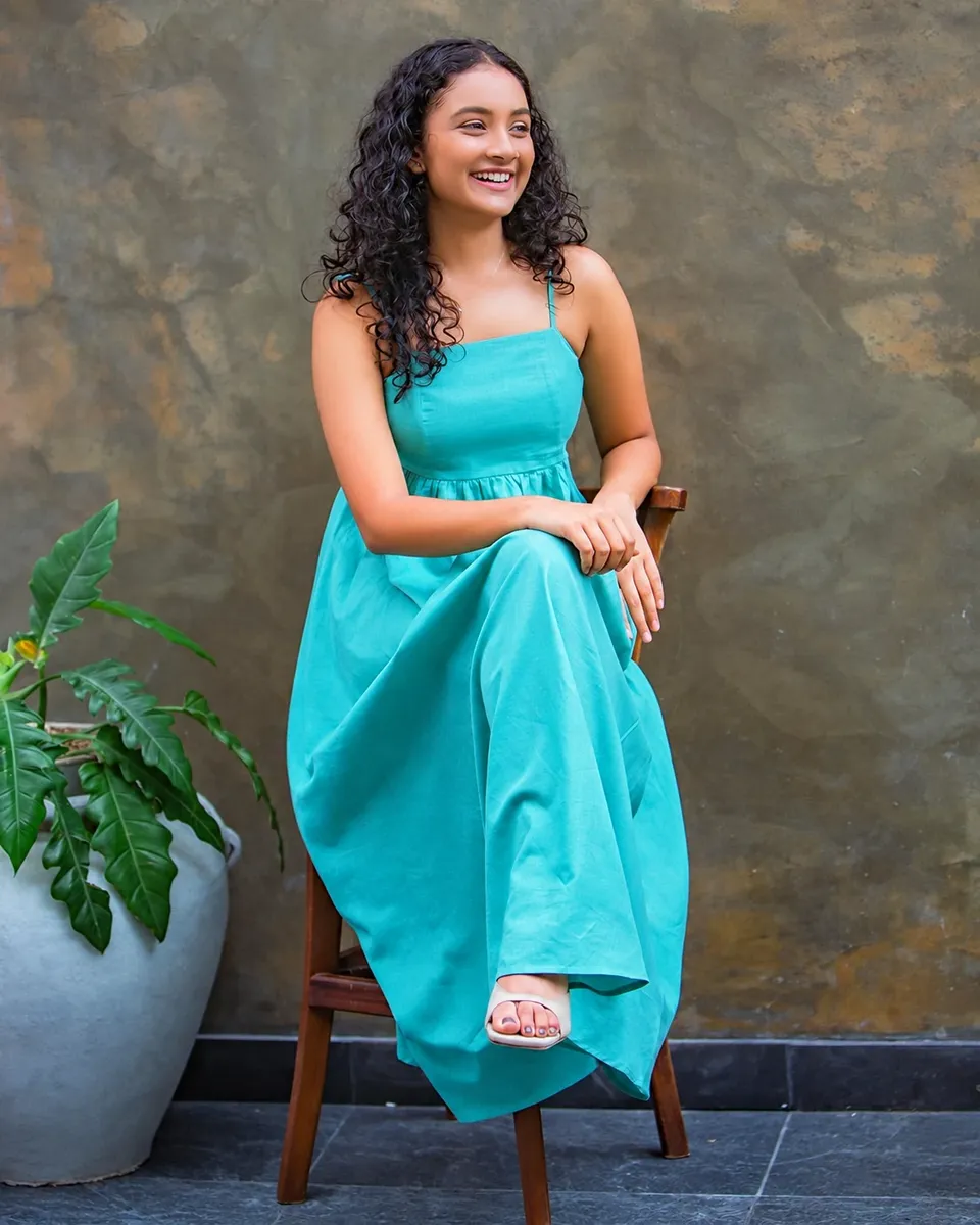 Tropic Lagoon Gathered Maxi Dress — view 2