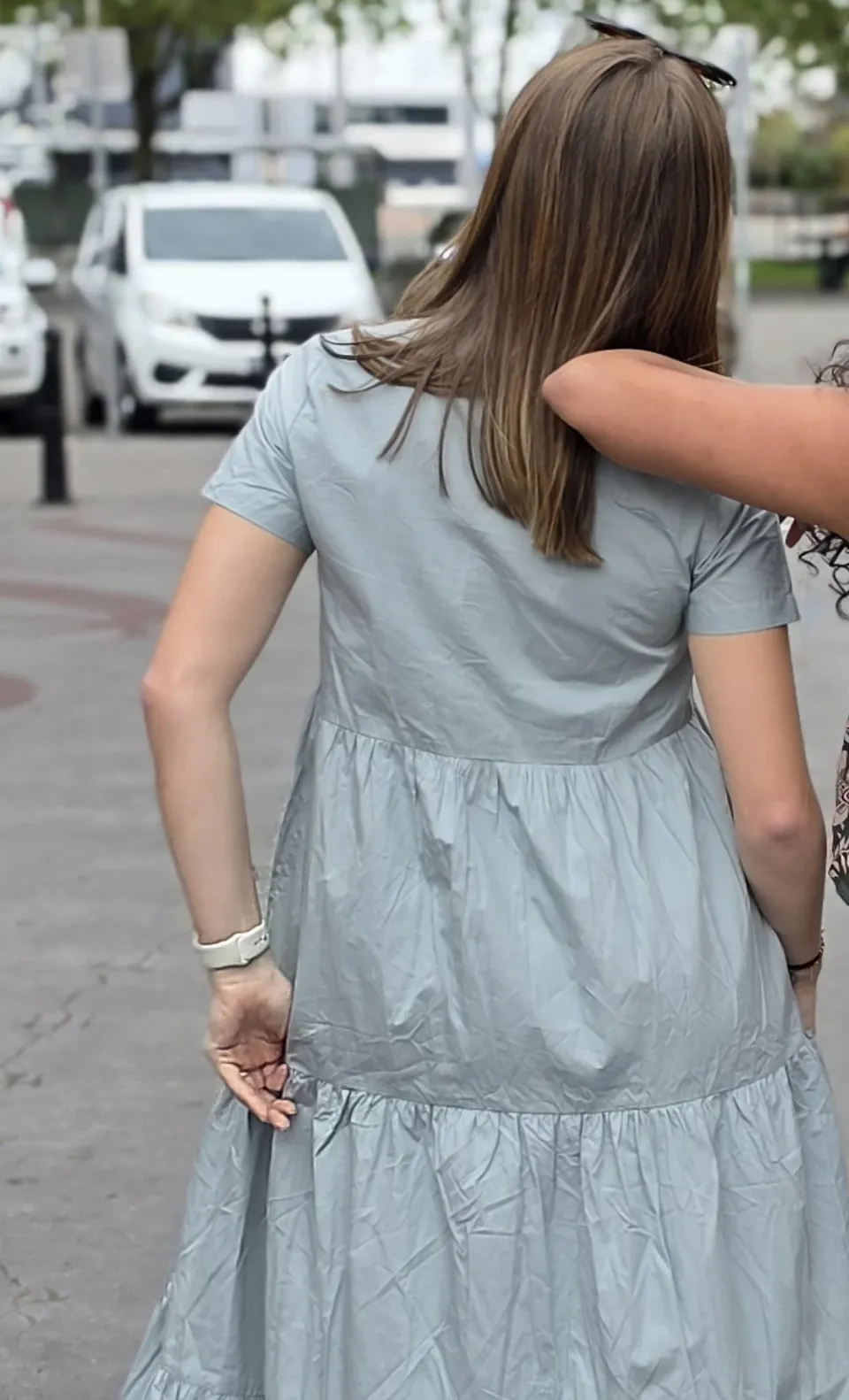 Tea Mist Shirt Maxi Dress — Back view