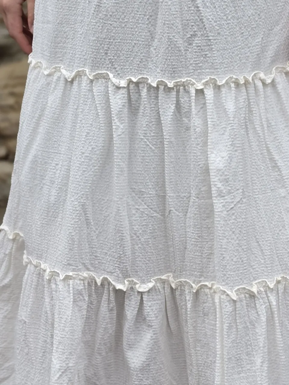 Ivory Ripple Tiered Maxi Skirt — Ruffles & texture