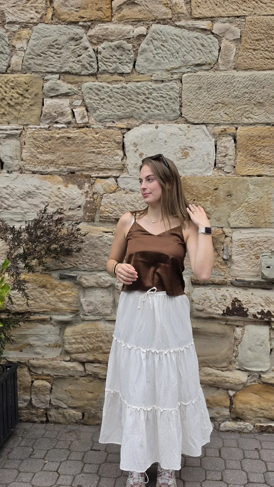 Cacao Light Satin Camisole — The complete look