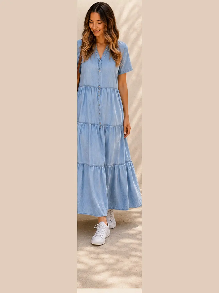 Embraced By Blue Tiered Maxi — view 3