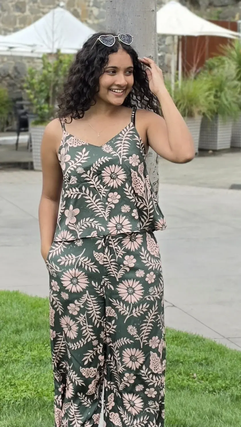 Botanic Rose Wide-Leg Trousers — Another angle